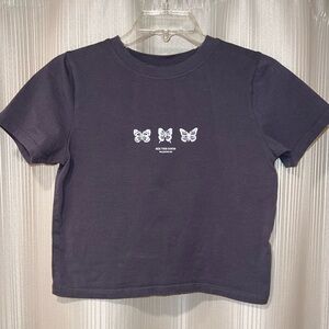 Kids Gray Butterfly Graphic Tee